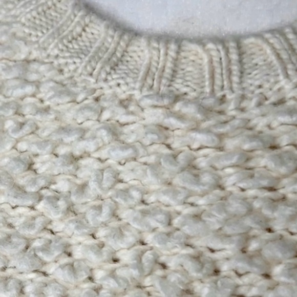 Banana Republic Sweater Crew Neck Carpet Knit Wool Alpaca Blend Cream Small S - Picture 6 of 12